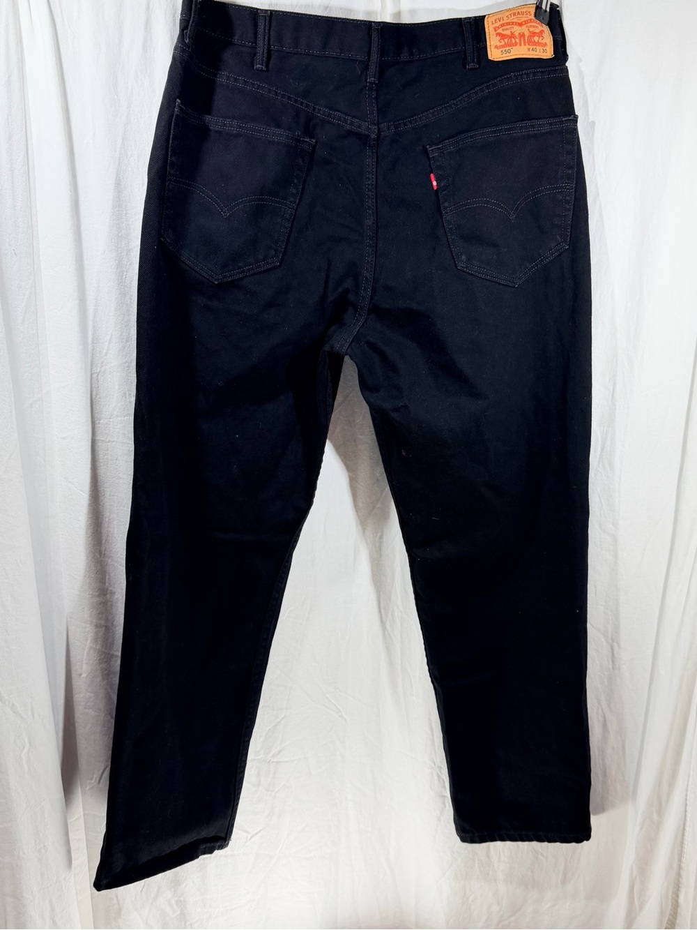 Levi's Black Straight Leg Denim Jeans with Red Tab
